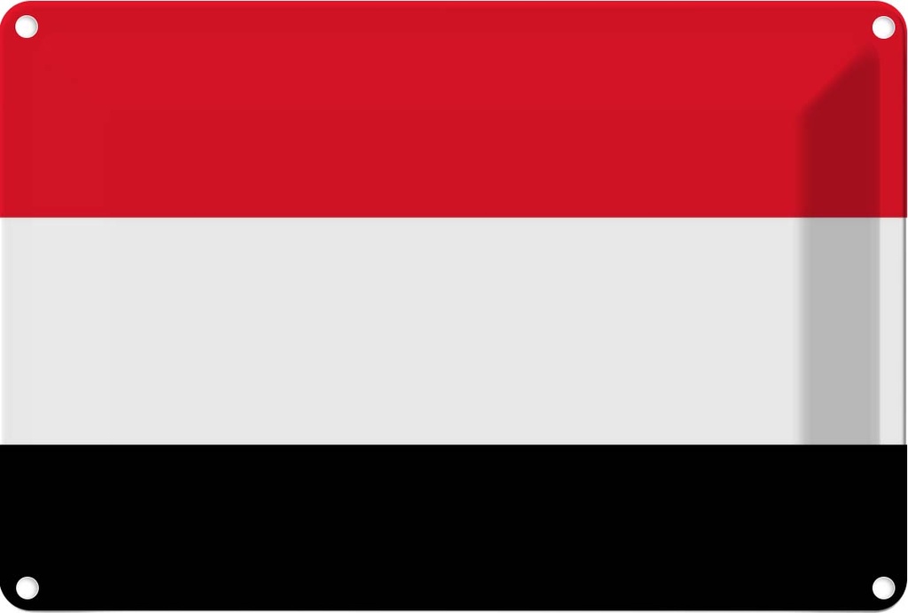 Blechschild 12x18 cm Jemen Yemen Flagge Fahne Wappen
