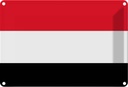 Blechschild 12x18 cm Jemen Yemen Flagge Fahne Wappen