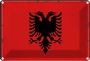 Blechschild 12x18 cm Albaniens Albania Flagge Fahne Wappen
