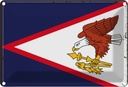 Blechschild 12x18 cm American Samoa Flagge Fahne Wappen
