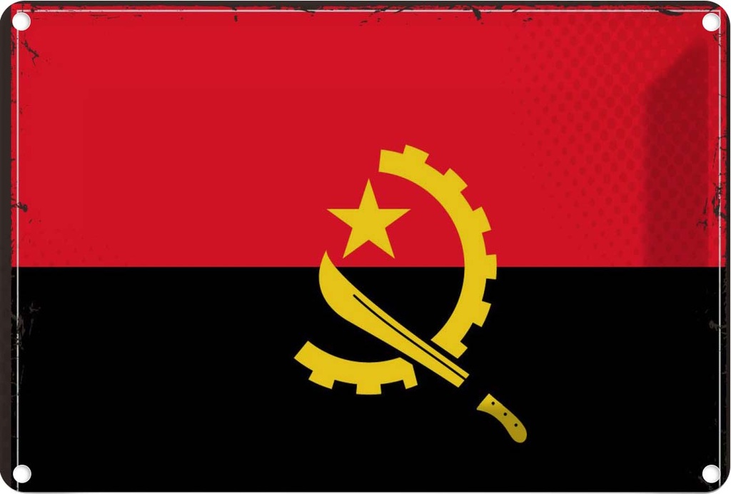 Blechschild 12x18 cm Angolas Angola Flagge Fahne Wappen