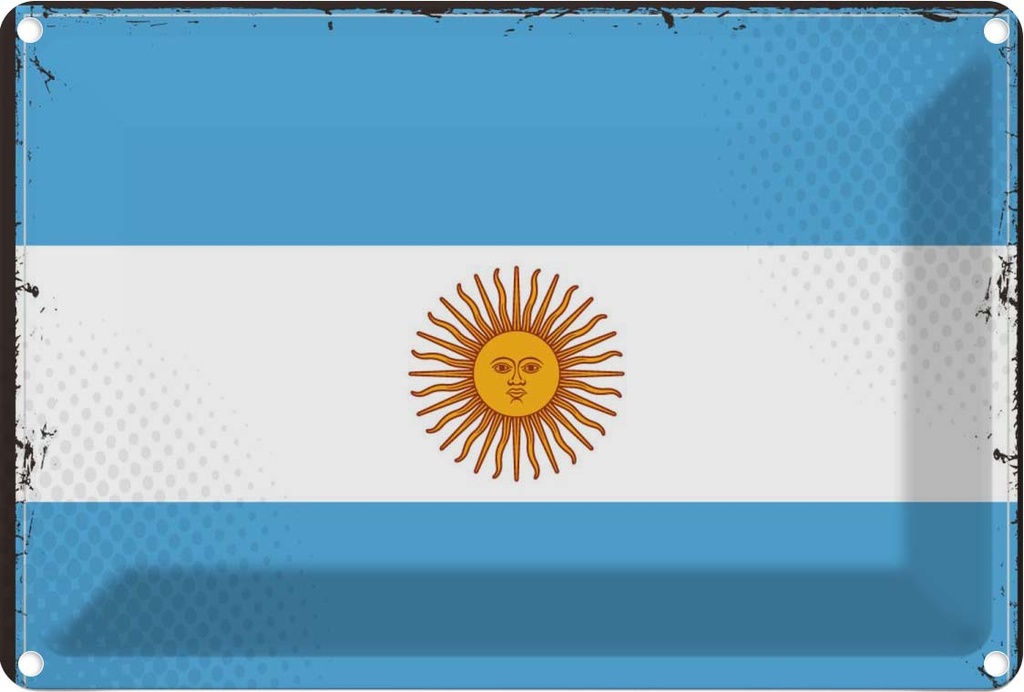Blechschild 12x18 cm Argentinien Argentina Flagge Fahne Wappen