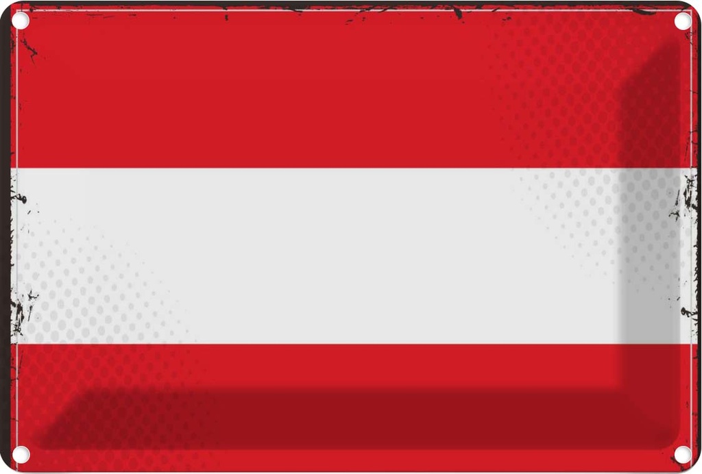 Blechschild 12x18 cm Österreich Austria Flagge Fahne Wappen