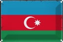 Blechschild 12x18 cm Aserbaidschan Azerbaijan Flagge Fahne Wappen