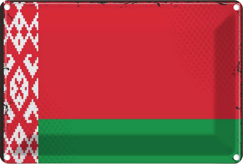 Blechschild 12x18 cm Weißrussland Belarus Flagge Fahne Wappen
