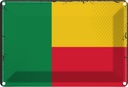 Blechschild 12x18 cm Benins Benin Flagge Fahne Wappen
