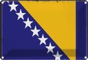 Blechschild 12x18 cm Bosnien und Herzegowina Flagge Fahne Wappen