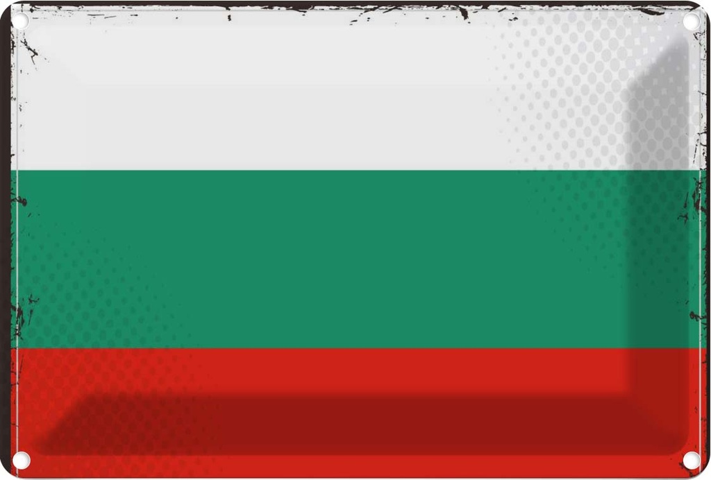 Blechschild 12x18 cm Bulgariens Bulgaria Flagge Fahne Wappen