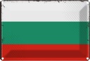Blechschild 12x18 cm Bulgariens Bulgaria Flagge Fahne Wappen