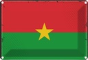 Blechschild 12x18 cm Burkina Fasos Faso Flagge Fahne Wappen