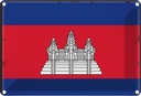 Blechschild 12x18 cm Kambodschas Cambodia Flagge Fahne Wappen