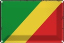 Blechschild 12x18 cm Kongo the Congo Flagge Fahne Wappen