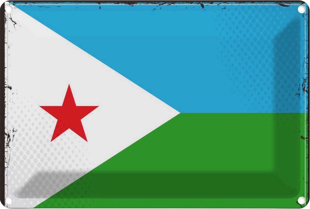 Blechschild 12x18 cm Dschibutis Djibouti Flagge Fahne Wappen