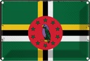 Blechschild 12x18 cm Dominicas Dominica Flagge Fahne Wappen