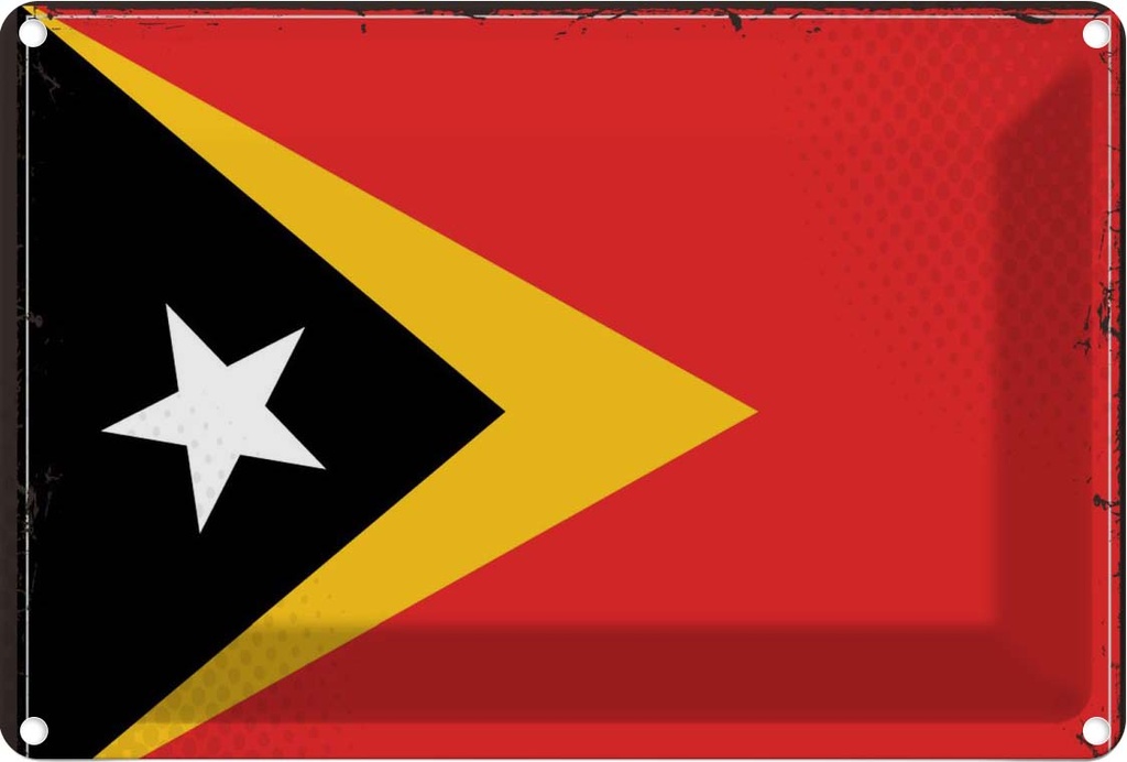 Blechschild 12x18 cm Osttimors East Timor Flagge Fahne Wappen