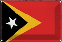Blechschild 12x18 cm Osttimors East Timor Flagge Fahne Wappen
