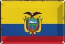 Blechschild 12x18 cm Ecuadors Ecuador Flagge Fahne Wappen