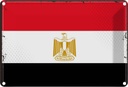 Blechschild 12x18 cm Ägyptens Egypt Flagge Fahne Wappen