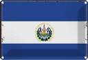 Blechschild 12x18 cm El Salvadors Salvador Flagge Fahne Wappen