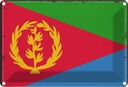 Blechschild 12x18 cm Eritreas Eritrea Flagge Fahne Wappen