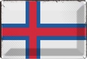 Blechschild 12x18 cm Färöer Faroe Islands Flagge Fahne Wappen