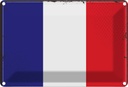 Blechschild 12x18 cm Frankreichs France Flagge Fahne Wappen