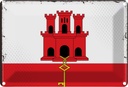 Blechschild 12x18 cm Gibraltars Gibraltar Flagge Fahne Wappen