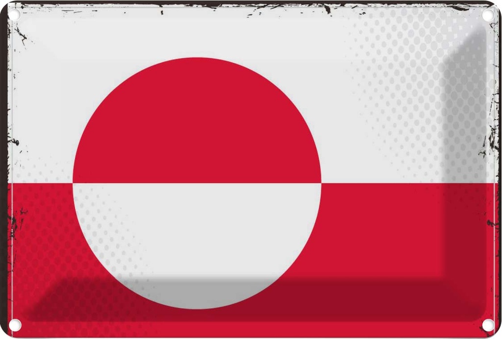 Blechschild 12x18 cm Grönlands Greenland Flagge Fahne Wappen