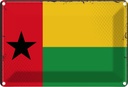 Blechschild 12x18 cm Guinea-Bissaus Guinea Flagge Fahne Wappen