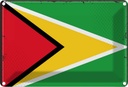 Blechschild 12x18 cm Guyanas Guyana Flagge Fahne Wappen