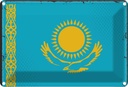 Blechschild 12x18 cm Kasachstans Kazakhstan Flagge Fahne Wappen