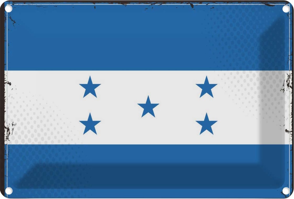 Blechschild 12x18 cm Honduras Flagge Fahne Wappen