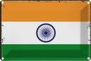 Blechschild 12x18 cm Indiens India Flagge Fahne Wappen