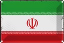 Blechschild 12x18 cm Iran Flagge Fahne Wappen