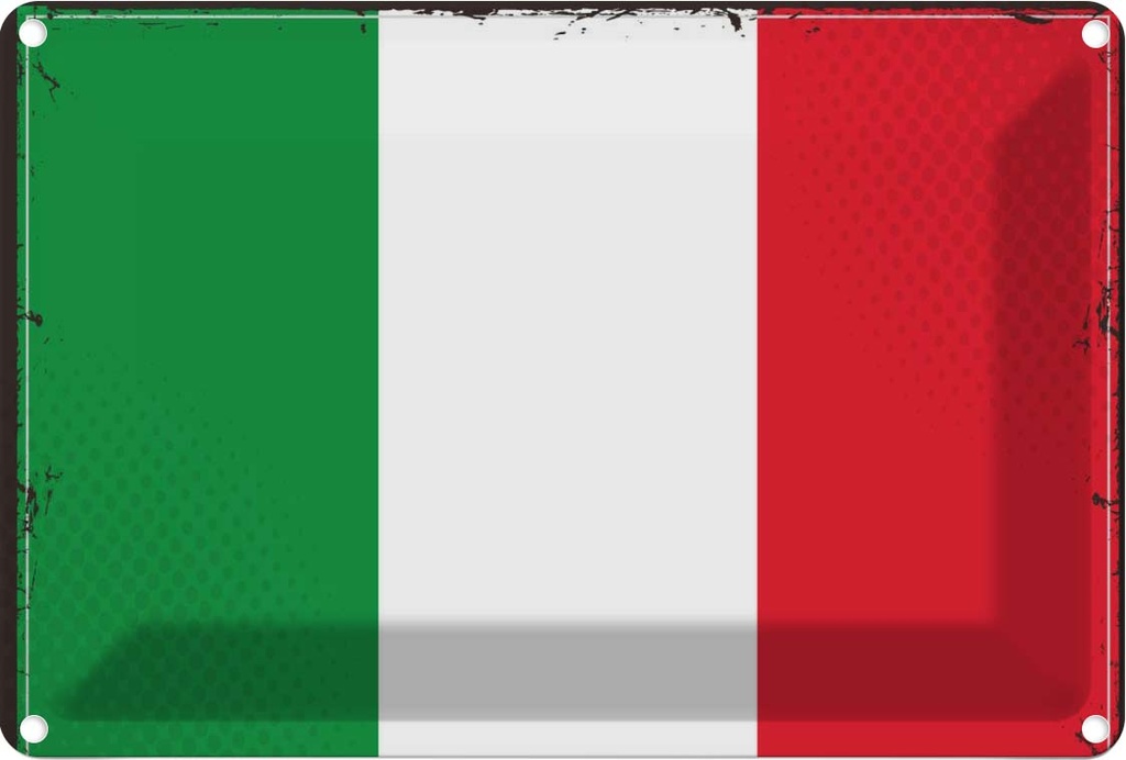 Blechschild 12x18 cm Italiens Italy Flagge Fahne Wappen