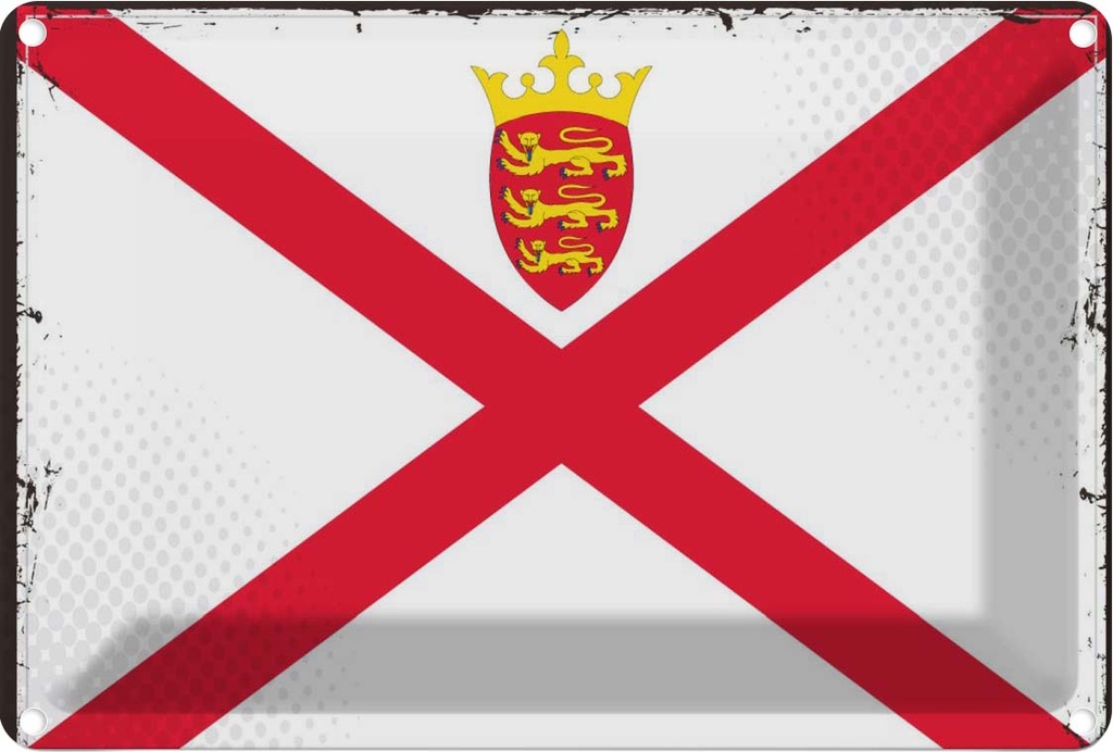 Blechschild 12x18 cm Jerseys Jersey Flagge Fahne Wappen