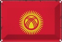 Blechschild 12x18 cm Kirgisistans Kyrgyzstan Flagge Fahne Wappen