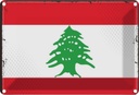Blechschild 12x18 cm Libanon Lebanon Flagge Fahne Wappen