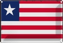 Blechschild 12x18 cm Liberias Liberia Flagge Fahne Wappen