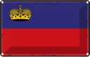 Blechschild 12x18 cm Liechtenstein Flagge Fahne Wappen