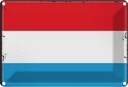 Blechschild 12x18 cm Luxemburgs Luxembourg Flagge Fahne Wappen