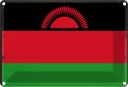 Blechschild 12x18 cm Malawis Malawi Flagge Fahne Wappen