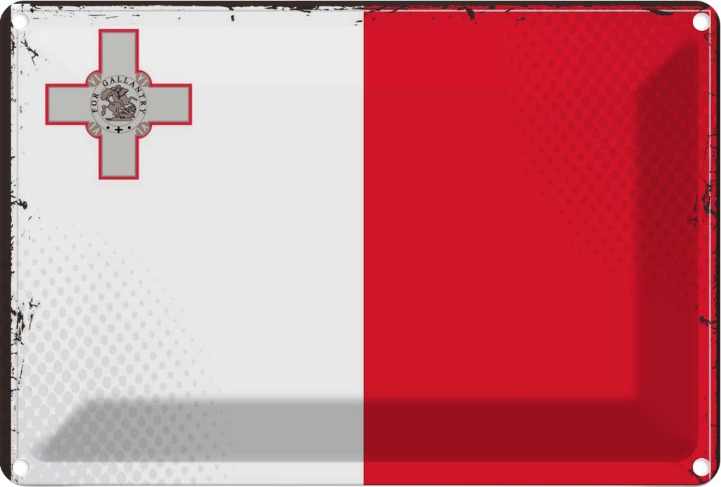 Blechschild 12x18 cm Maltas Malta Flagge Fahne Wappen