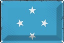 Blechschild 12x18 cm Mikronesiens Micronesia Flagge Fahne Wappen