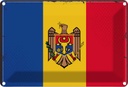 Blechschild 12x18 cm Moldau Moldova Flagge Fahne Wappen