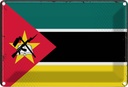Blechschild 12x18 cm Mosambiks Mozambique Flagge Fahne Wappen