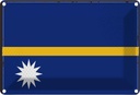 Blechschild 12x18 cm Naurus Nauru Flagge Fahne Wappen