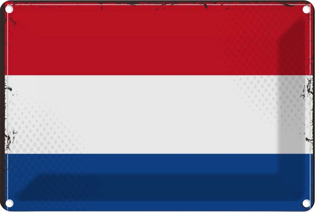 Blechschild 12x18 cm Niederlande Netherlands Flagge Fahne Wappen