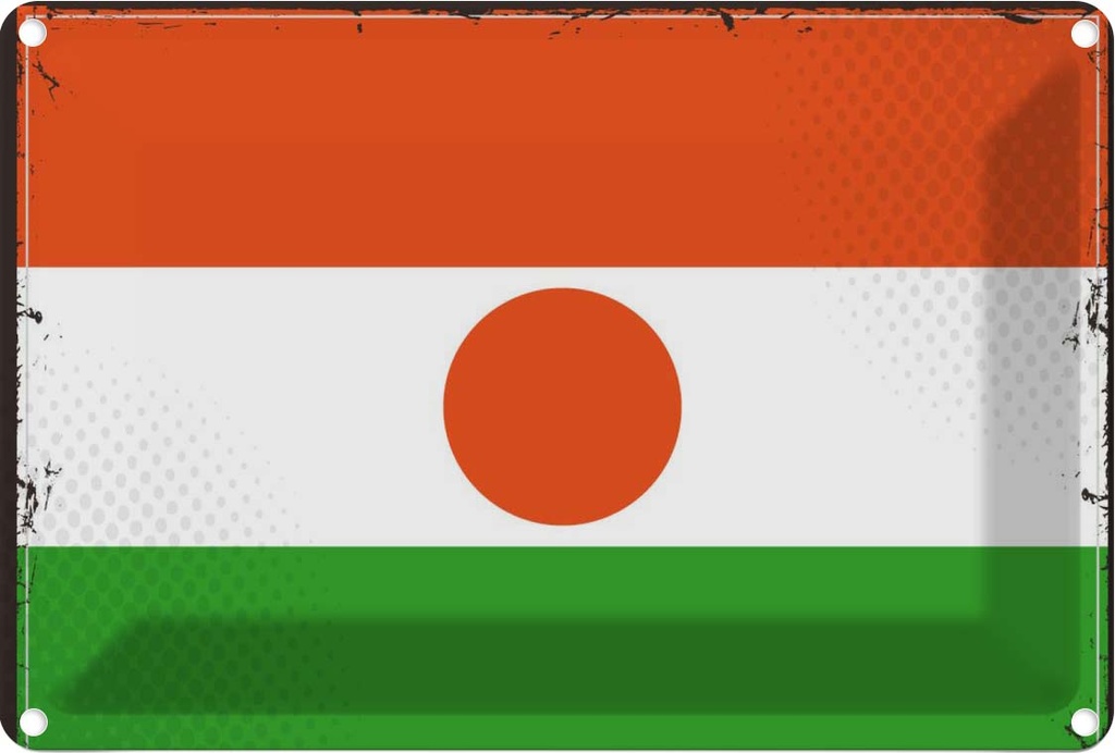 Blechschild 12x18 cm Nigers Niger Flagge Fahne Wappen