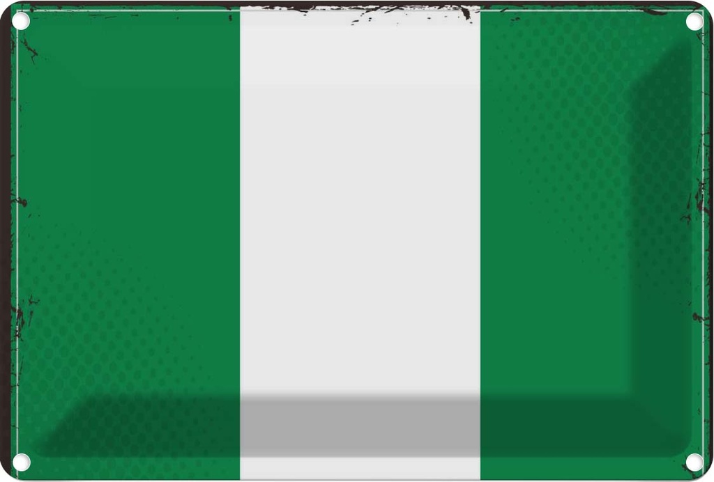 Blechschild 12x18 cm Nigerias Nigeria Flagge Fahne Wappen